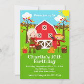 Herfst herfst Barnyard Verjaardag Blond Haar Meisj Kaart (Voorkant)