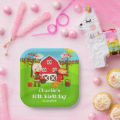 Herfst herfst Barnyard Verjaardag Blond Haar Meisj Papieren Bordje (Feest)