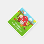 Herfst herfst Barnyard Verjaardag Blond Haar Meisj Servet (Hoek)