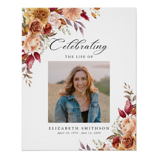 Herfst Herfst Begrafenisprogramma Foto Order of Se Perfect Poster (Voorkant)