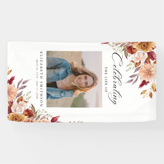 Herfst Herfst Begrafenisprogramma Foto Order of Se Spandoek (Horizontaal)