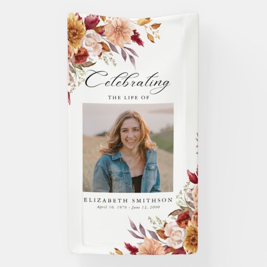 Herfst Herfst Begrafenisprogramma Foto Order of Se Spandoek (Verticaal)