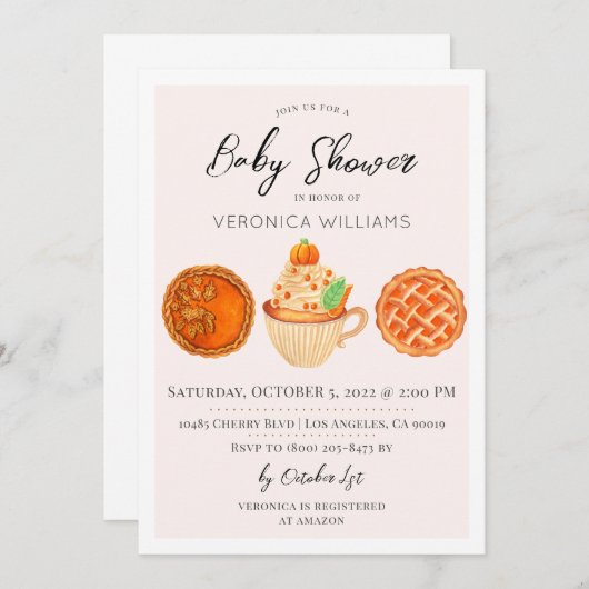 Herfst herfst behandelt de Uitnodiging van het Bab (Voorkant / Achterkant)