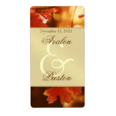 Herfst Herfst Blad Goud Wijn Bruiloft Label (Voorkant)