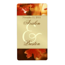 Herfst Herfst Blad Goud Wijn Bruiloft Label