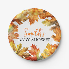 Herfst herfst bladeren Baby shower Papieren Bordje