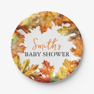 Herfst herfst bladeren Baby shower Papieren Bordje