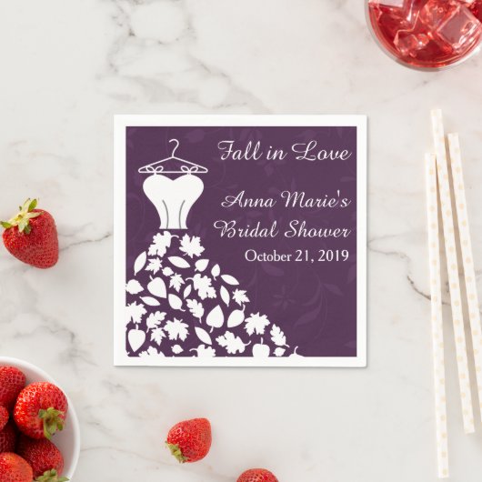 Herfst herfst bladeren bruiloft jurk Vrijgezellenf Servetten (Insitu)