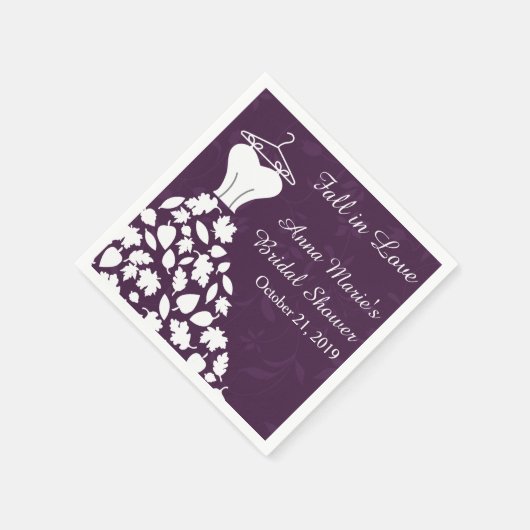 Herfst herfst bladeren bruiloft jurk Vrijgezellenf Servetten (Hoek)