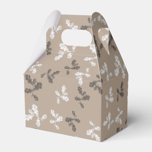 Herfst Herfst bladeren bruin patroon Bedankdoosjes (Achterkant)