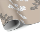 Herfst Herfst bladeren bruin taupepatroon Cadeaupapier (Rol Hoek)