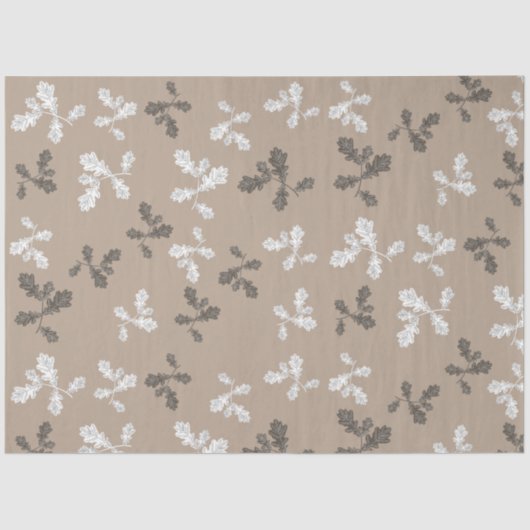 Herfst Herfst bladeren bruin taupepatroon Tissuepapier (Voorkant)