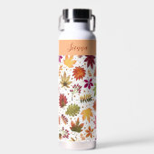 Herfst Herfst Bladeren Dankzeggende Oogstpatroon Waterfles (Voorkant)