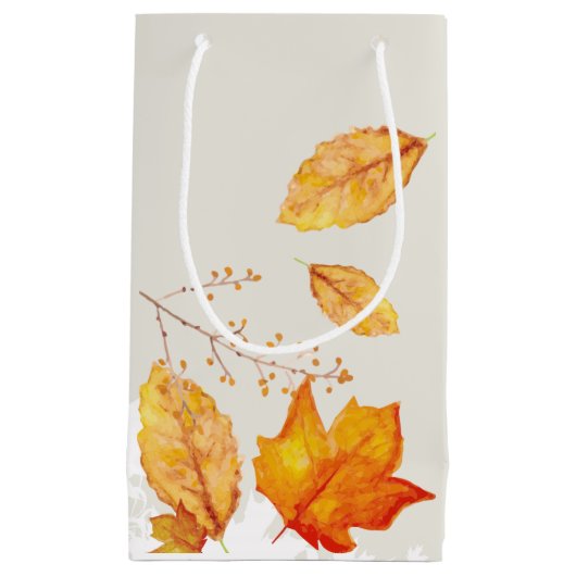 Herfst herfst bladeren geschenkzak klein cadeauzakje (Voorkant)