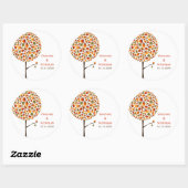 Herfst herfst bladeren grillige Pop boom bruiloft Ronde Sticker (Vel)