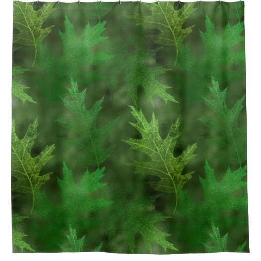Herfst herfst bladeren groen shimmer blad douchegordijn (Voorkant)