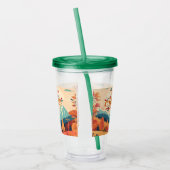 Herfst/Herfst/bladeren/kleurrijk Acryl Drinkbeker (Links)