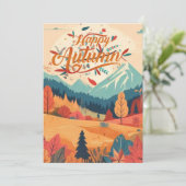 Herfst/Herfst/bladeren/kleurrijk Feestdagenkaart (Staand voorkant)