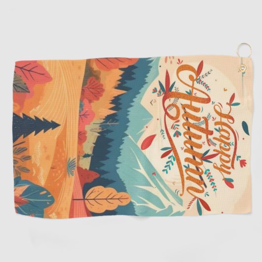 Herfst/Herfst/bladeren/kleurrijk Golfhanddoek (Horizontaal)