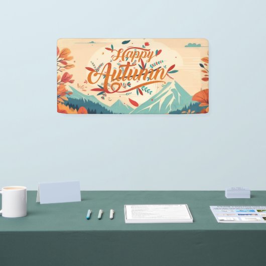 Herfst/Herfst/bladeren/kleurrijk Spandoek (Beurs)