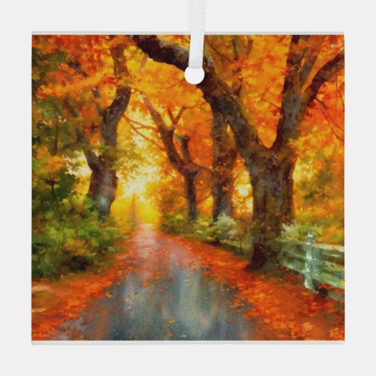 Herfst/Herfst/Bladeren/natuur Glas Ornament (Achterkant)