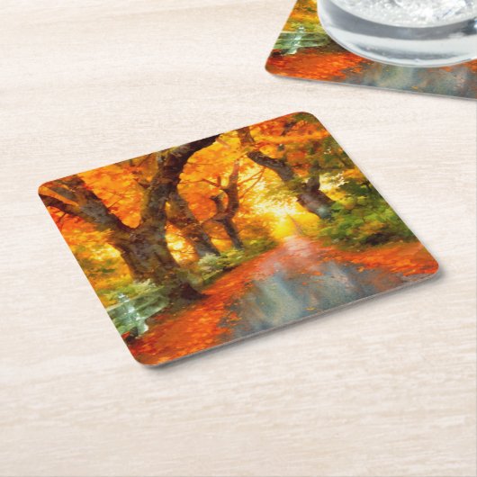 Herfst/Herfst/Bladeren/natuur Kartonnen Onderzetters (Schuin)