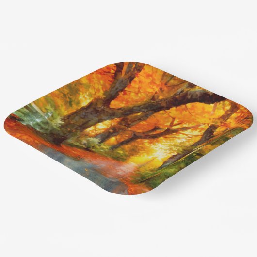 Herfst/Herfst/Bladeren/natuur Papieren Bordje (Gebogen)