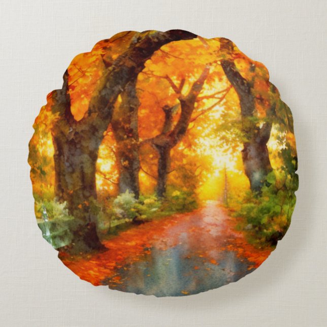 Herfst/Herfst/Bladeren/natuur Rond Kussen (Voorkant)
