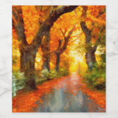 Herfst/Herfst/Bladeren/natuur Wijn Etiket (Enkel label)