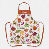 Herfst Herfst Bladeren Oogst Thanksgiving Naam Schort (Voorkant)