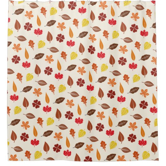 Herfst herfst bladeren op een crème achtergrond douchegordijn (Voorkant)