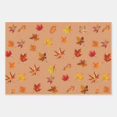 Herfst Herfst bladeren Patroon met 3 kleuren achte Inpakpapier Vel (Voorkant)