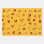 Herfst Herfst bladeren Patroon met 3 kleuren achte Inpakpapier Vel (Voorkant 2)