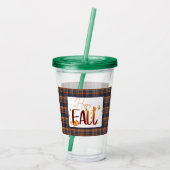 Herfst/Herfst/Bladeren/Plaid Acryl Drinkbeker (Achterkant)