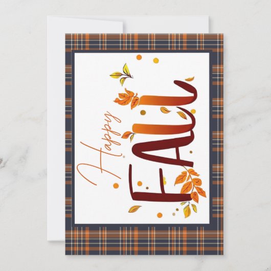 Herfst/herfst/bladeren/plaid Feestdagenkaart (Voorkant)