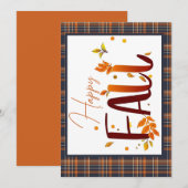 Herfst/herfst/bladeren/plaid Feestdagenkaart (Voorkant / Achterkant)