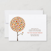 Herfst herfst bladeren Pop boom bruiloft receptie Kaart (Voorkant)