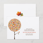 Herfst herfst bladeren Pop boom bruiloft receptie Kaart (Voorkant / Achterkant)