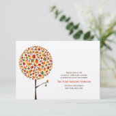 Herfst herfst bladeren Pop boom bruiloft receptie Kaart (Staand voorkant)