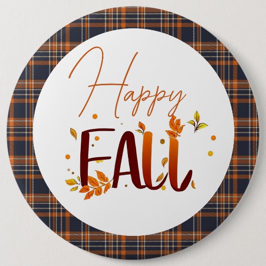 Herfst/herfst/bladeren Ronde Button 6,0 Cm (Voorkant)