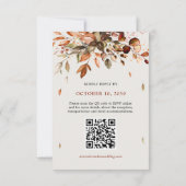 Herfst herfst bladeren rustieke land bruiloft QR c RSVP Kaartje (Achterkant)