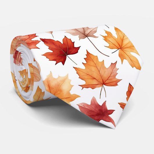 Herfst herfst bladeren terracotta bruin boho bruil stropdas (Opgerold)