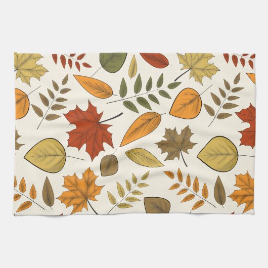 Herfst Herfst bladeren Thanksgiving keukenhanddoek (Horizontaal)