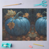 Herfst herfst blauw pompoen sprookje decoupage pap tissuepapier (Craft)