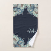 Herfst Herfst Blauw Waterverf Pompoen Rustieke Nav Bad Handdoek (Handdoek)