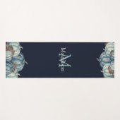 Herfst Herfst Blauw Waterverf Pompoen Rustieke Nav Yogamat (Voorkant (horizontaal))