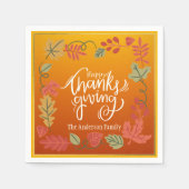 Herfst herfst blij Thanksgiving Party Servet (Voorkant)
