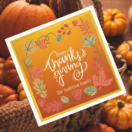 Herfst herfst blij Thanksgiving Party Servet