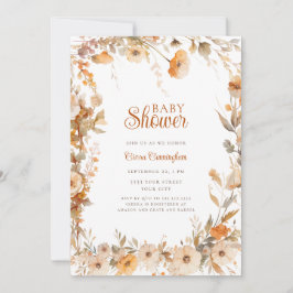 Herfst Herfst Bloemen Baby shower Kaart