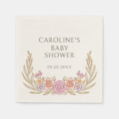 Herfst Herfst Bloemen Baby shower Servet (Voorkant)